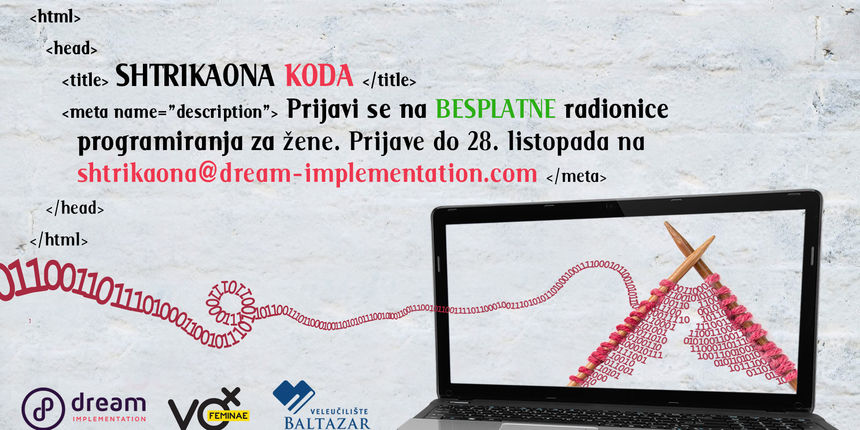 Štrikaona koda – Besplatne radionice programiranja za djevojke i žene
