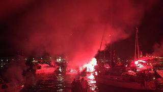 Doček zlatnih zadarskih olimpijaca Šime Fantele i Igora Marenića: Bakljada na brodovima od Vitrenjaka do Morskih orgulja. Foto: Tija Malik Doček zlatnih zadarskih olimpijaca Šime Fantele i Igora Marenića: Bakljada na brodovima od Vitrenjaka do Morskih orgulja. Foto: Tija Malik