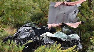 Jutros oko 9:30 na autocesti A1 kod cvoza Zadar1 dogodila se teska prometna nesreca u kojoj je smrtno stradala jedna osoba. Photo: Dino Stanin/PIXSELL