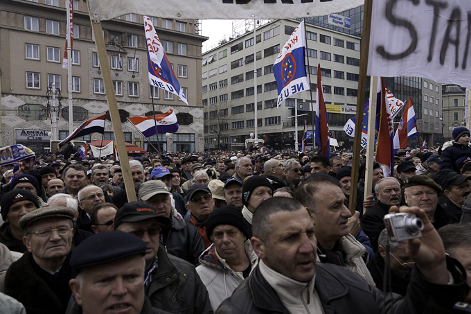Zadarski branitelji na prosvjedu u Zagrebu 26. veljace 2011, Foto: Leo Banic Zadarski branitelji na prosvjedu u Zagrebu 26. veljace 2011, Foto: Leo Banic