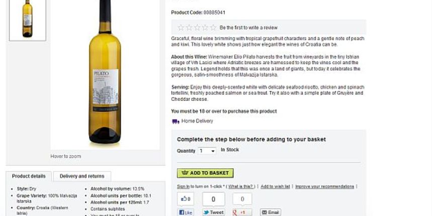 Marks&Spencer u ponudu uvrstili hrvatsko vino