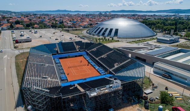 Zračne snimke teniskog terena na VIšnjiku