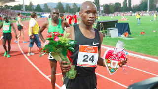 Zagreb, 130911.
IAAF World Challenge Zagreb 2011, 
61. memorijal Borisa Hanzekovica na atletskom stadionu Mladost na Savi.
Na slici: pobjednik na 3000 m Hillary Kipsang Yego.
Foto: Goran Mehkek / CROPIX