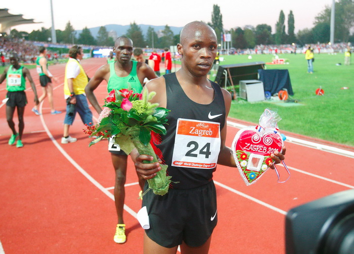 Zagreb, 130911.
IAAF World Challenge Zagreb 2011, 
61. memorijal Borisa Hanzekovica na atletskom stadionu Mladost na Savi.
Na slici: pobjednik na 3000 m Hillary Kipsang Yego.
Foto: Goran Mehkek / CROPIX