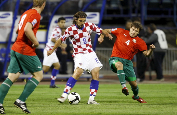 Zagreb, 050909. Stadion Maksimir. Nogometna utakmica kvalifikacija za SP u Juznoj Africi 2010. izmedju Hrvatske i Bjelorusije. Na slici: Niko Kranjcar. Foto: Goran Mehkek / CROPIX