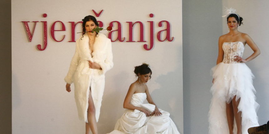 Split, 190211. 
Sajam vjencanja u hotelu Le Meridien Lav.
Na fotografiji: modna revija modeli Vesna Sposa.
Foto: Vladimir Dugandzic / CROPIX