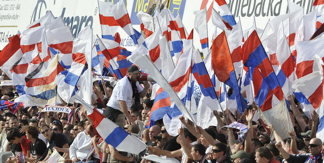 Sibenik, 050510.
Stadion Subicevac, Sibenik.
Druga utakmica finala Hrvatskog nogometnog Kupa.
Sibenik – Hajduk.
Torcida.
Foto: Josko Ponos / CROPIX