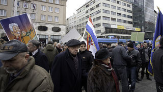 Zadarski branitelji na prosvjedu u Zagrebu 26. veljace 2011, Foto: Leo Banic Zadarski branitelji na prosvjedu u Zagrebu 26. veljace 2011, Foto: Leo Banic