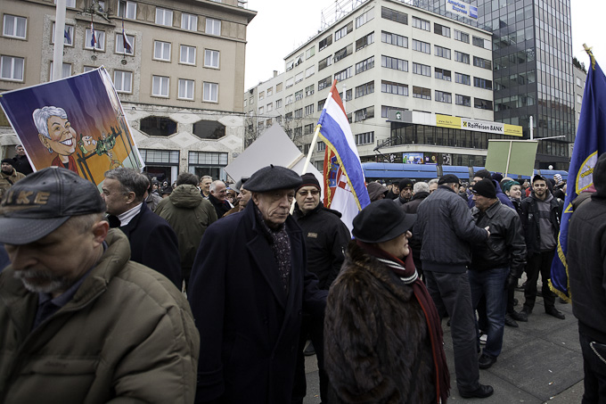 Zadarski branitelji na prosvjedu u Zagrebu 26. veljace 2011, Foto: Leo Banic Zadarski branitelji na prosvjedu u Zagrebu 26. veljace 2011, Foto: Leo Banic