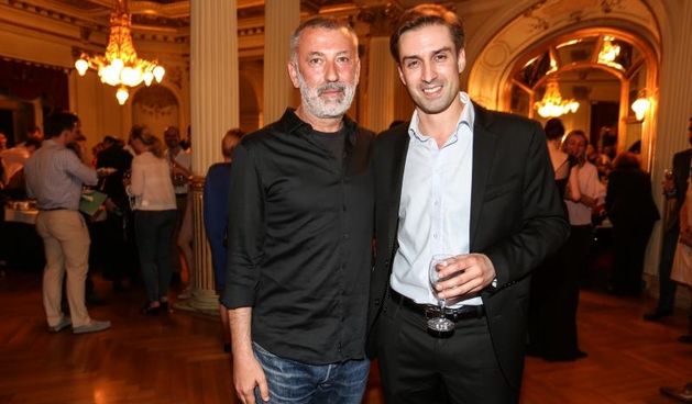 Domjenak nakon premijere baleta Gospoda Glembajevi u Hrvatskom narodnom kazalistu. Ivica Buljan i Leonard Jakovina.