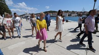 Trogir: Danijela, Severina, Karan i Giuliano na snimanju spota “Manta me jubav”. Foto: Ivo Čagalj/PIXSELL