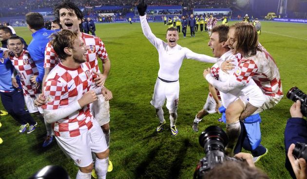 Stadion Maksimir, Zagreb – Dodatne kvalifikacije za SP 2014., Hrvatska – Island 2-0, Fešta nakon utakmice. Foto: PIXSELL
