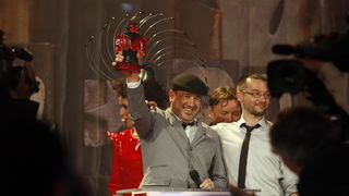 Biograd na moru, 150510
Cetvrta i posljednja vecer Porina u Biogradu na moru. 
Na slici: Neno Belan, dobitnik Porina za album godine.
Foto: Jure Miskovic / CROPIX