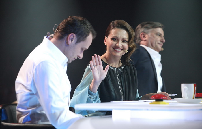 Zagreb, 121110
Super talent show Nove Tv.
Jadran film.
Na slici clanovi zirija Dubravko Merlic, Nina Badric, Enes Beslagic.
Foto: Biljana Gaurina / CROPIX Zagreb, 121110
Super talent show Nove Tv.
Jadran film.
Na slici clanovi zirija Dubravko Merlic, Nina Badric, Enes Beslagic.
Foto: Biljana Gaurina / CROPIX