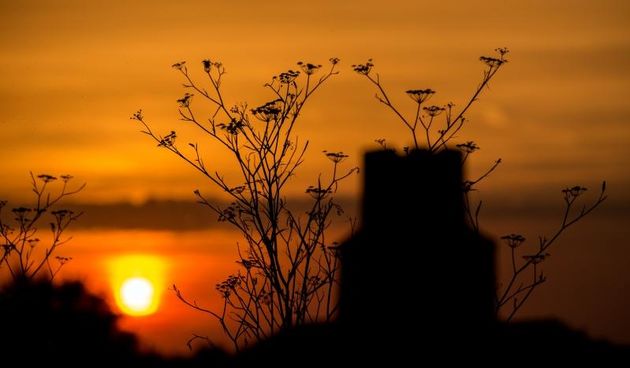 Nin – Sunce zalazi iza Crkve sv. Nikole u Ninu. Crkva sv. Nikole je jedini sacuvani primjerak ranoromanicke arhitekture takvog oblika u Dalmaciji. Photo: Davor Puklavec/PIXSELL