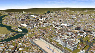 This image provided by the The Board of Visitors of the University of Virginia on Wednesday, Nov. 12, 2008 shows a 3D reconstruction of an aerial view of Rome with the ancient Circus Maximus in the center. Google Earth has added to its software a 3D simul