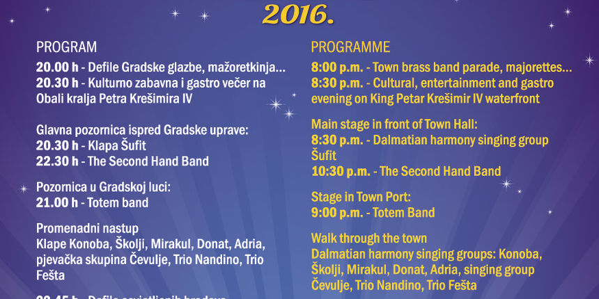 Biogradska noć u četvrtak donosi bogat zabavni program Biogradska noć u četvrtak donosi bogat zabavni program