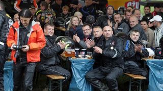 Na jezeru Jarun okupili su se motociklisti iz cijele Hrvatske u sklopu 3. karavane za zivot pod nazivom Bikeri na cesti. Velik broj motociklista zbog loseg vremena nije dosao, no pridruzio im se gradonacelnik Milan Bandic. Photo: Dalibor Urukalovic/PIXSEL