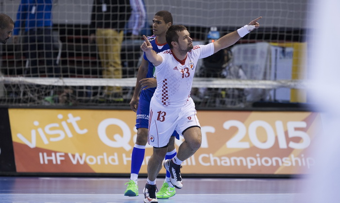 Zaragoza, Spanjolska, 230113.
Gradska dvorana Principe Felipe.
Svjetsko prvenstvo u rukometu za muskarce Spanjolska 2013.
Utakmica cetvrtfinala izmedju reprezentacija Hrvatske i Francuske.
Na fotografiji: Zlatko Horvat.
Foto: Ante Cizmic / CROPIX Zaragoza, Spanjolska, 230113.
Gradska dvorana Principe Felipe.
Svjetsko prvenstvo u rukometu za muskarce Spanjolska 2013.
Utakmica cetvrtfinala izmedju reprezentacija Hrvatske i Francuske.
Na fotografiji: Zlatko Horvat.
Foto: Ante Cizmic / CROPIX