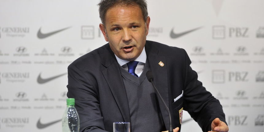 Zagreb, 220313.Stadion Maksimir.Kvalifikacijska utakmica za Svjetsko prvenstvo u Brazilu, 2014. godine, izmedju reprezentacija Hrvatske i Srbije.Konferencija za medije nakon utakmice.Na fotografiji: Sinisa Mihajlovic.Foto: Damir Krajac  / CROPIX