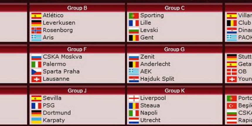 Zdrijeb skupina Europa lige