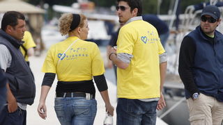 Biograd , 140510.
Danas je u Biogradu odrzana druga Porinova regata na kojoj je za ekipe brojnih diskografskih i medijskih kuca jedrilicarske sposobnosti pokazalo i vise javnih osoba. Na slici Bojan Jambrosic i Martina Vrbos.
Foto: Jure Miskovic / CROPIX Biograd , 140510.
Danas je u Biogradu odrzana druga Porinova regata na kojoj je za ekipe brojnih diskografskih i medijskih kuca jedrilicarske sposobnosti pokazalo i vise javnih osoba. Na slici Bojan Jambrosic i Martina Vrbos.
Foto: Jure Miskovic / CROPIX