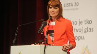 U zadarskom HNK odrzan je skup Kukuriku koalicije te predstavljeni kandidati za Europski parlament. ISabina Glasovac. ako je bilo najavljeno, premijer Zoran Milanovic nije prisustvovao skupu zbog krize u Slavoniji uzrokovane poplavama. Photo: Filip Brala