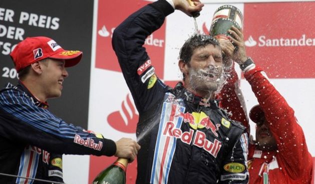 Mark Webber na podiju, Foto: Reuters