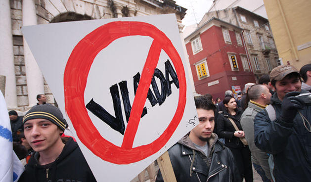 Prosvjedi u Zadru (foto:Saša Čuka)