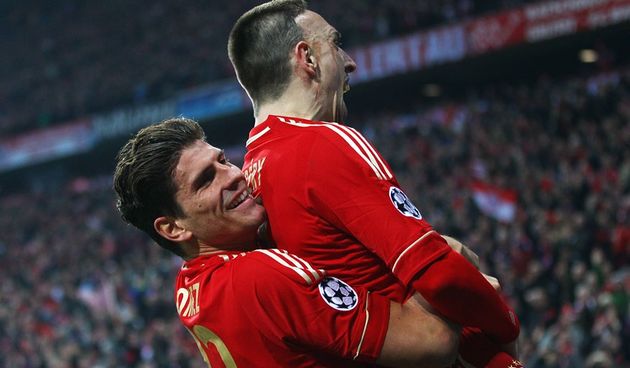 Mario Gomez i Franck Ribery, foto: fcbayern.telekom.de