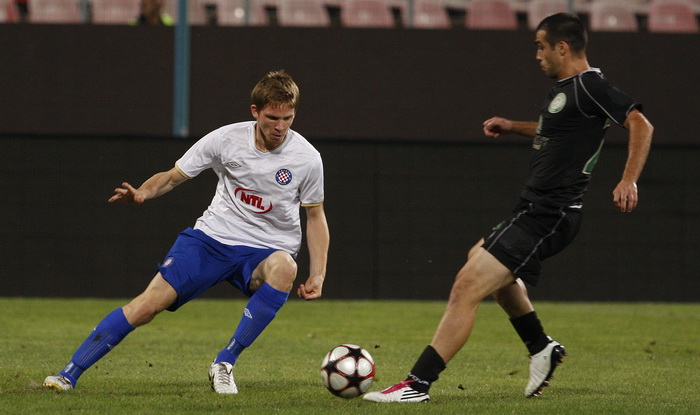 Bukurest, 260810. Gradski stadion. Uzvratna utakmica cetvrtog kola kvalifikacija za Europsku ligu izmedju Uniree i Hajduka. Na fotografiji: Marin Tomasov. Foto: Ante Cizmic / CROPIX