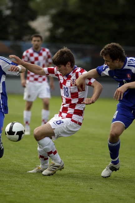Varazdin, 190510.
Na gradskom stadionu u Varazdinu igra se kvalifikacijska utakmica za europsko prvenstvo U-21 izmedju reprezentacija Hrvatske i Slovacke.
Na slici: Andrej Kramaric.
Foto: Zeljko Hajdinjak / CROPIX