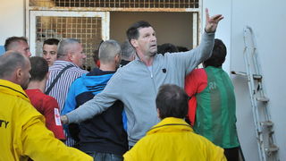 Zadar, 260513.
Stadion Stanovi.
Utakmica MAXtv 1. HNL izmedju Zadra i Splita. Nakon utakmice tamnoputi igrac Splita Belle je reagirao na rasisticke uvrede iz publike pa je doslo do naguravanja i tucnjave sa zastitarom.
Foto: Luka Gerlanc / CROPIX Zadar, 260513.
Stadion Stanovi.
Utakmica MAXtv 1. HNL izmedju Zadra i Splita. Nakon utakmice tamnoputi igrac Splita Belle je reagirao na rasisticke uvrede iz publike pa je doslo do naguravanja i tucnjave sa zastitarom.
Foto: Luka Gerlanc / CROPIX