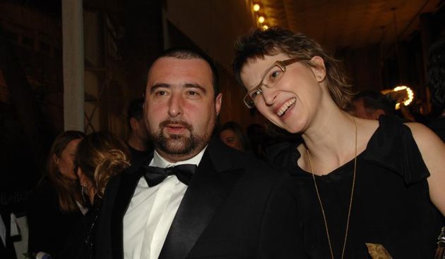 Domjenak nakon svecane premijere filma Na putu u Koncertnoj dvorani Vatroslava Lisinskog. Jasmila Zbanic, redateljica filma, sa suprugom Damirom Ibrahimovicem, producentom filma. Photo: Davor Visnjic/PIXSELL