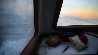 22.12.2013., Zadar – Neobicno toplo vrijeme za prve dane zime dodatni je poticaj za otisnuti se na more i uloviti koju lignju za Badnju vecer. Iako zbog oseke gotovo da nisu mogli isploviti, dva Privlacanca na nedjeljno poslijepodne udaljila su se od ob