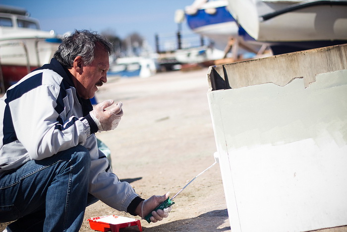 Jazine: Uređuju se barke i kaići, Foto: Saša Čuka