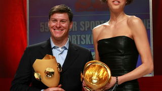 Zagreb, 261210.
HTV, studio Anton Marti, Prisavlje BB.
59. izbor sportasa 2010. godine u organizacij Sportskih novosti.
Na fotografiji: Ivica Kostelic i Blanka Vlasic.
Foto: Ronald Gorsic / CROPIX