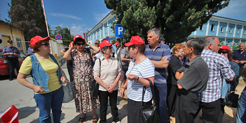 Prosvjed radnika iz tvrtki u stečaju (foto:Saša Čuka)