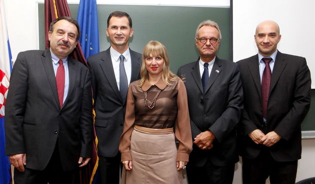 prof.dr. Amir Hamzić, dekan PMF, prof.dr. Dragan Primorac, prof.dr. Vlatka Zoldoš, prof.dr. Paul Vandoren i prof.dr. Gordan Lauc, Genos.