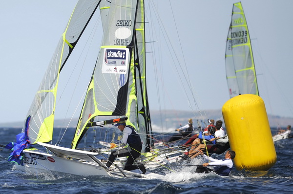 Zadar, 050909.
Europsko prvenstvo u jedrenju za klasu 49 er 2009 u Zadru.
Valovi, bura i sunce. Savreseno vrijeme za jedrenje i odrzavanje prvog plova sestog dana i 17 – og ujedno i zadnjeg plova u zlatnoj skupini Europskog prvenstva u jedrenju za kalsu 4