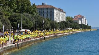 Jubilarni 10. dm Millennium Jump na zadarskoj rivi, Photo: Dino Stanin/PIXSELL Jubilarni 10. dm Millennium Jump na zadarskoj rivi, Photo: Dino Stanin/PIXSELL