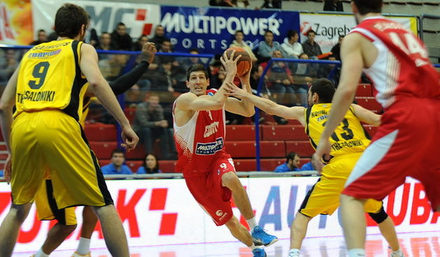 Zagreb, 301110. Kosarkaski centar Drazen Petrovic. Eurokup, kosarkaska utakmica 2. kola.  KK Cedevita i Aris. Na slici: Damjan Rudez. Foto: Damir Krajac / CROPIX