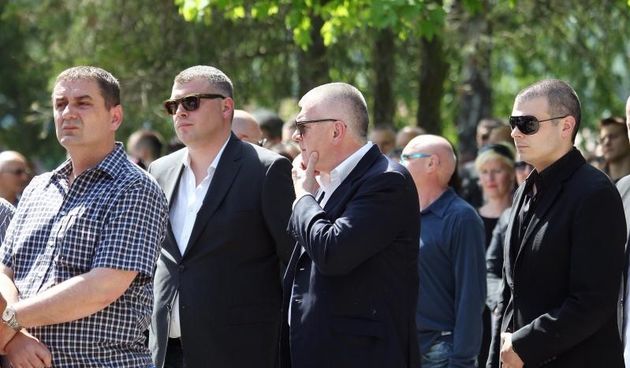06.05.2015., Zagreb – Pogreb Vinka Zuljevica Klice na Markovom polju. Novica, Nikola i Hrvoje Petrac. Photo: Zeljko Lukunic/PIXSELL