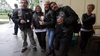 Na jezeru Jarun okupili su se motociklisti iz cijele Hrvatske u sklopu 3. karavane za zivot pod nazivom Bikeri na cesti. Velik broj motociklista zbog loseg vremena nije dosao, no pridruzio im se gradonacelnik Milan Bandic. Photo: Dalibor Urukalovic/PIXSEL