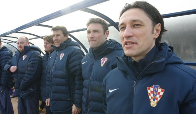 07.02.2013., Gradski stadion, Umag – Medjunarodna prijateljska utakmica, Hrvatska – Italija. Niko i Robert Kovac. Photo: Dusko Marusic/PIXSELL