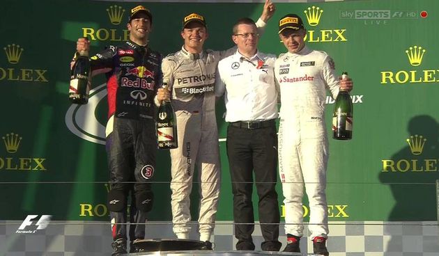 Ricchiardo, Rosberg i Magnussen na podiju VN Australije, foto: facebook.com