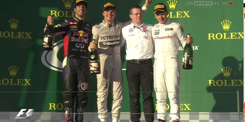 Ricchiardo, Rosberg i Magnussen na podiju VN Australije, foto: facebook.com Ricchiardo, Rosberg i Magnussen na podiju VN Australije, foto: facebook.com