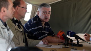 Zadar, 020513.
Gradsko groblje. 
Ministarstvo branitelja je na Gradskom groblju u Zadru predstavilo rezultate ekshumacije posmrtnih ostataka zrtava srpske nacionalnosti koje su stradale u Domovinskom ratu 1995. godine. 
Foto: Jure Miskovic / CROPIX