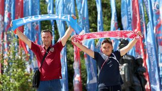 Veseli hrvatski navijači u Rostovu na Donu