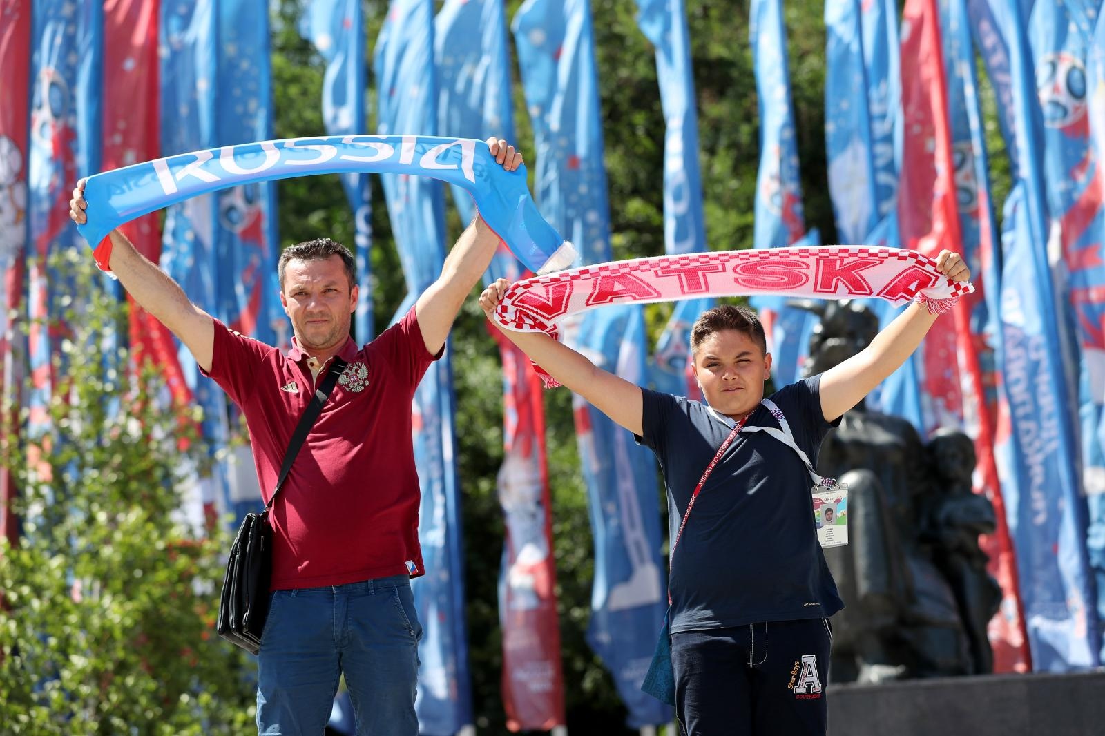 Veseli hrvatski navijači u Rostovu na Donu